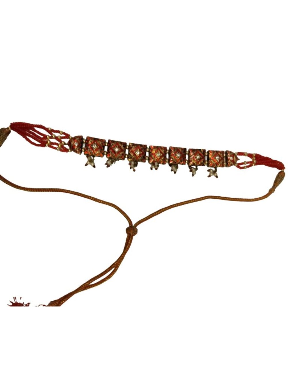 Meenakari Choker Belt Headpiece Bollywood Spiritual Family Fertility Prosperity - Picture 3 of 12